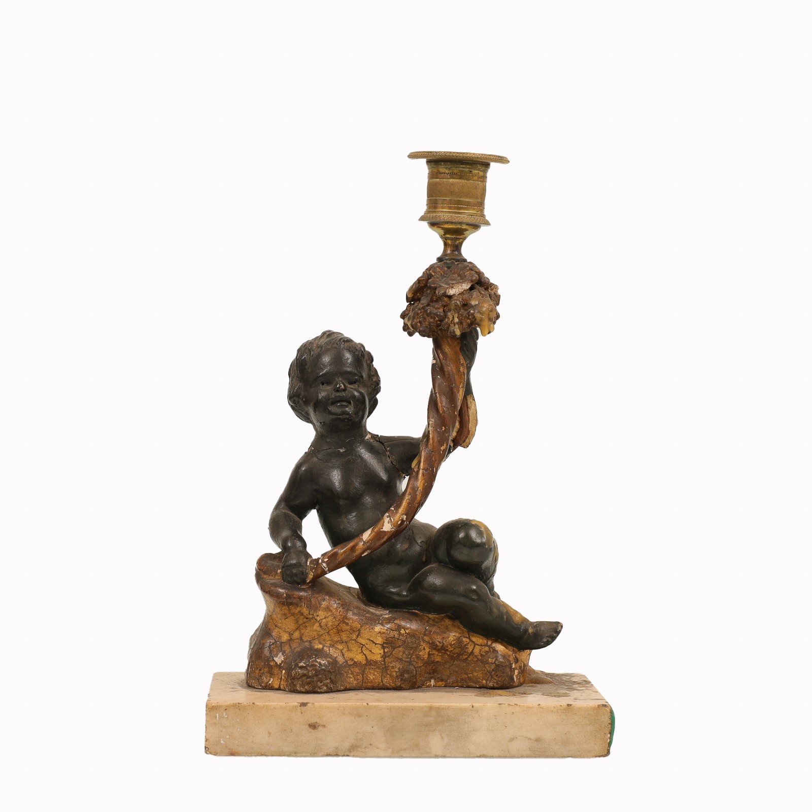 Coppia di candelieri con putti . Periodo Neoclassico