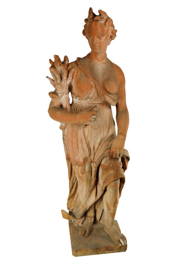 Grande Scultura " Allegoria dell'Estate " terracotta
