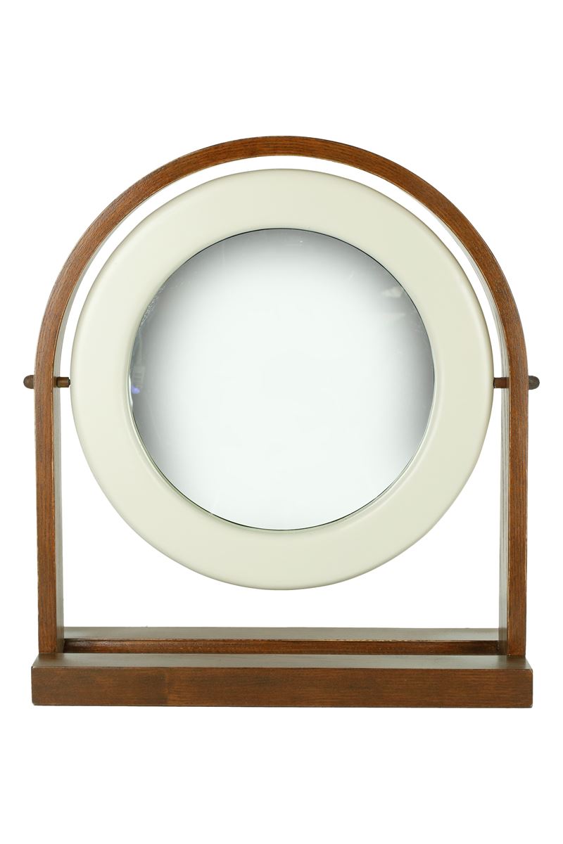 Ettore Sottsass - Specchio “Sandretta” SP 63 (Poltronova), cristallo specchiato e cornice in legn...