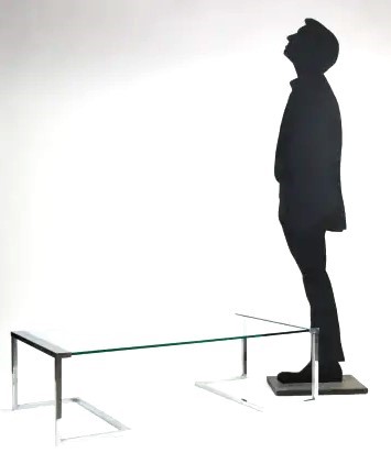 Pierangelo Gallotti - Tavolo modello “T32” (struttura in ottone e piano in cristallo trasparente ...