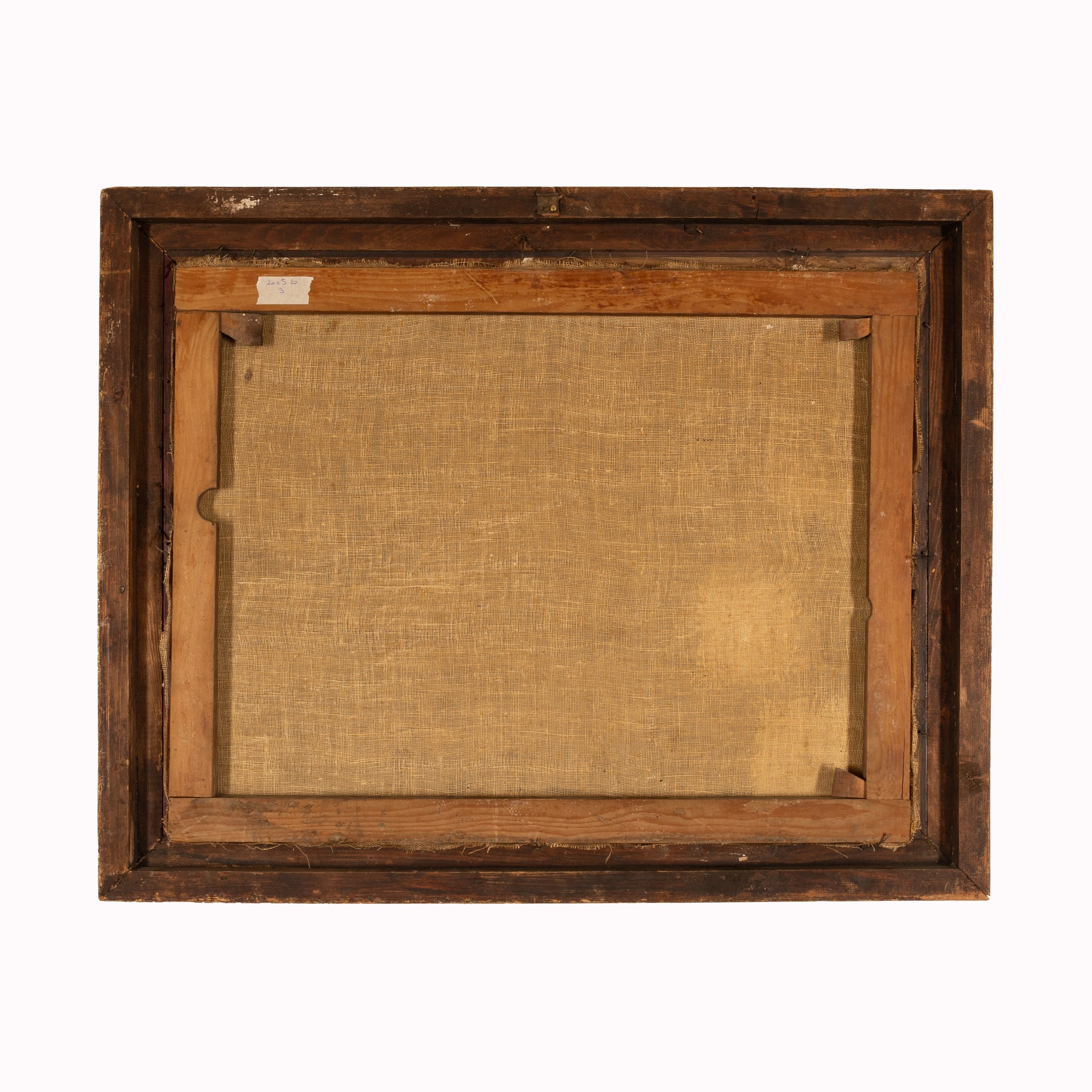 Scorcio di paesaggio fluviale con viandanti e ponte