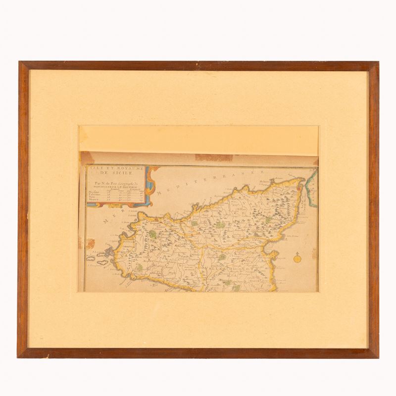 Incisione "isle Et Royaume De Sicilie"