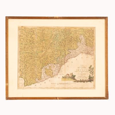 Incisione Acquerellata Geografica