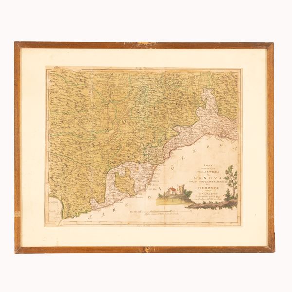 Antonio Zatta - Incisione acquerellata geografica 