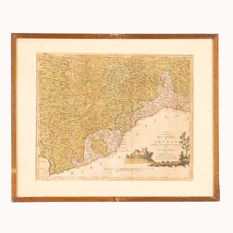 Antonio Zatta - Incisione Acquerellata Geografica