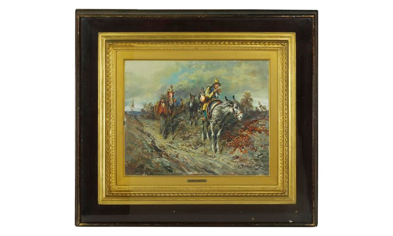 Carovana con asini e cavalli