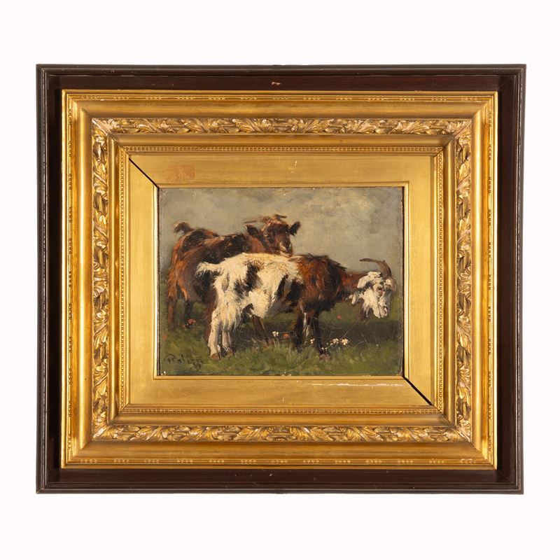 Giuseppe Palizzi - L'amore del caprone, olio su tela