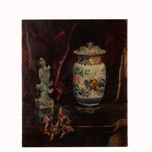 Carlo  Pittara - Natura morta con vaso