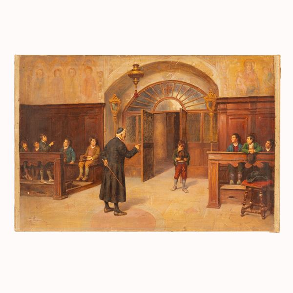 Francesco  Bergamini - Il rimprovero in sagrestia