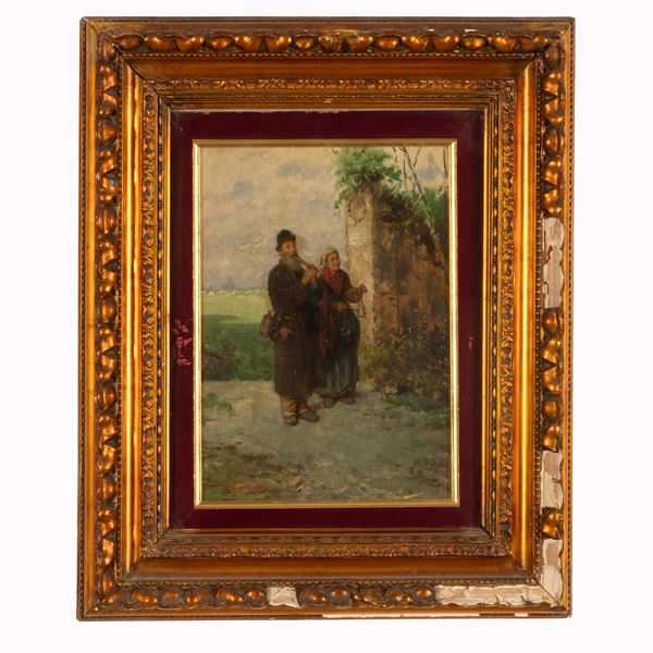 Angelo  Trezzini - Coppia di suonatori ambulanti