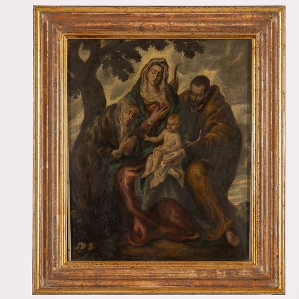 Pittore greco del XVIII secolo - "Sacra famiglia" 