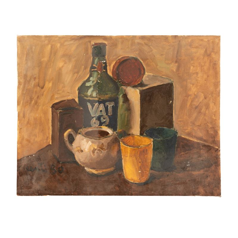 Giuseppe Centi - Natura morta - olio su cartone telato, cm 40x50