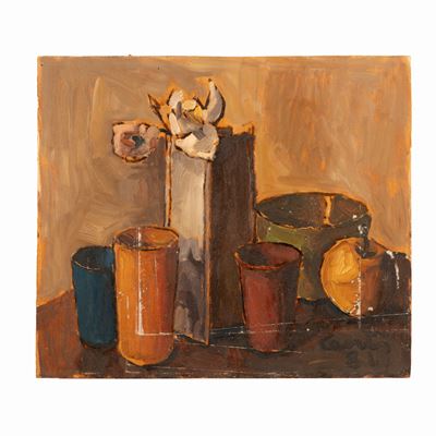 Natura morta, olio su masonite