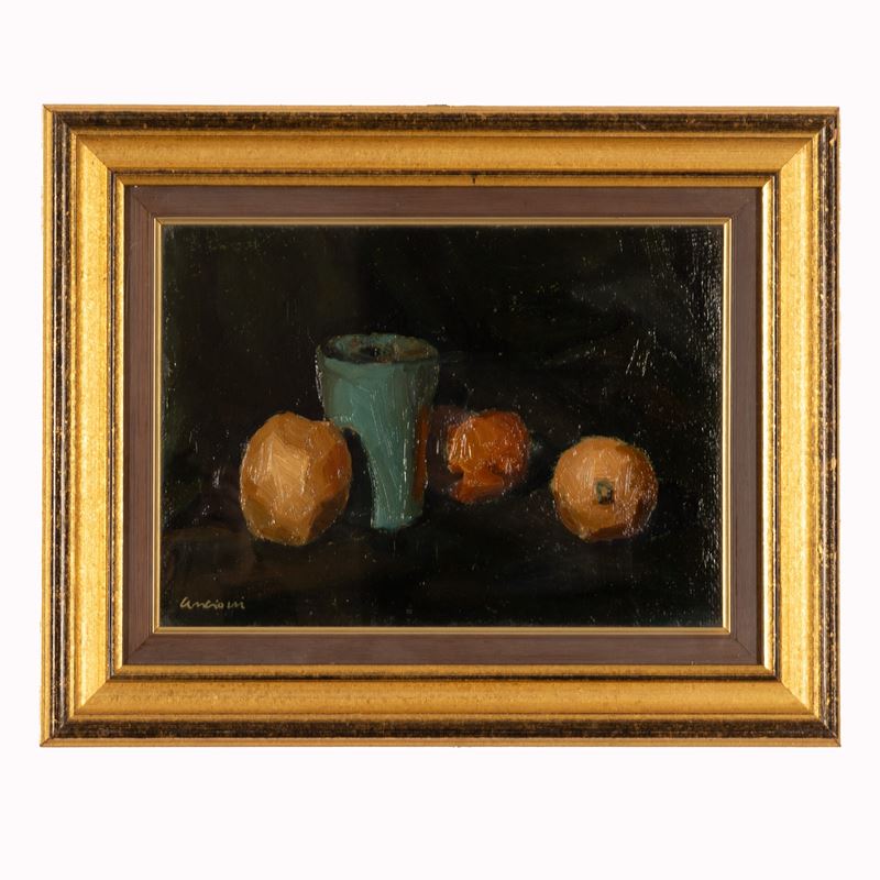 Amleto Cencioni - Natura morta, olio su cartone telato