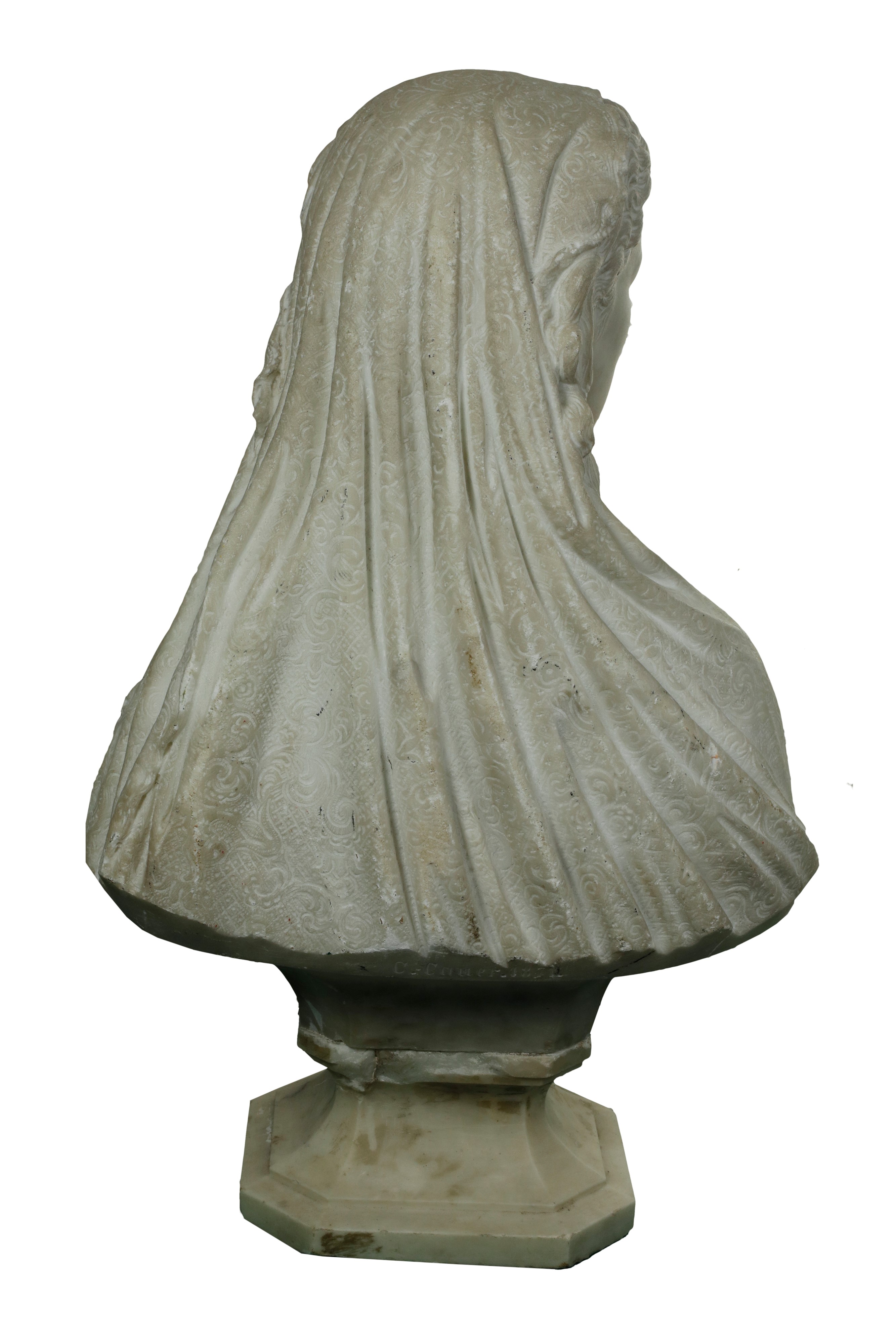 Busto muliebre in marmo bianco