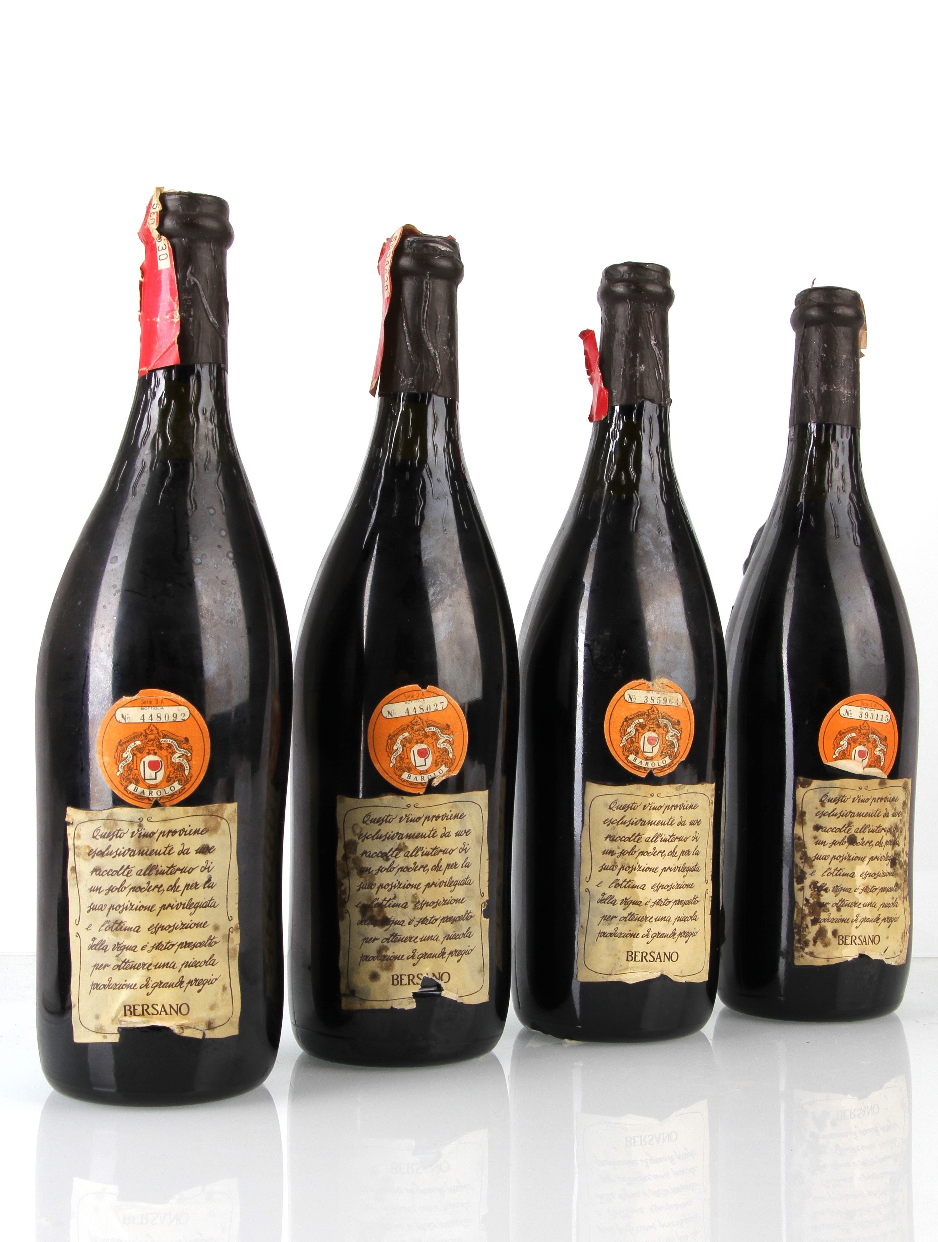 Gruppo di 4 bott. Barolo Bersano 1985