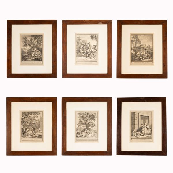 Lotto di 6 incisioni   cm 41,5x54