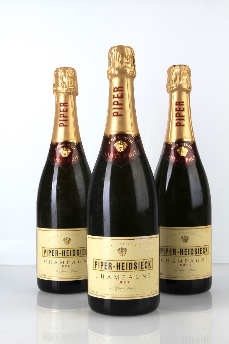 Gruppo di 3 Bott. PIPER Heidsieck Champagne Brut