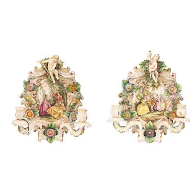 Coppia Appliques Francesi