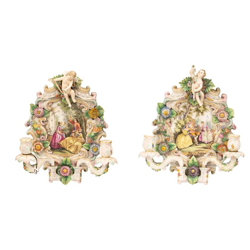 Coppia Appliques Francesi