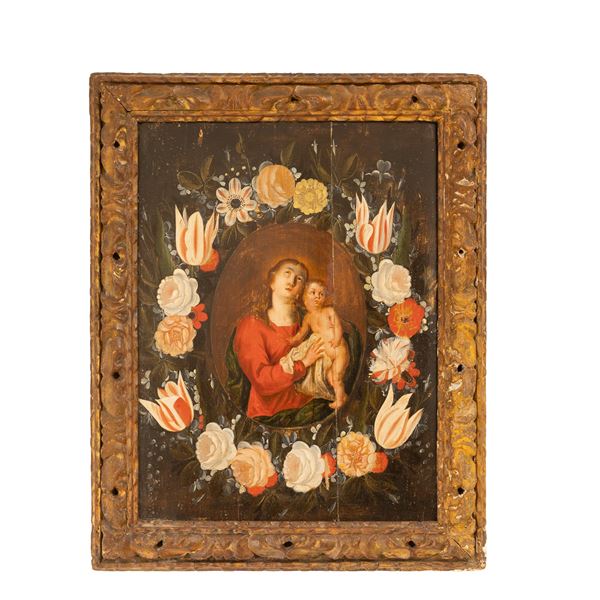  "Madonna con Bambino in ghirlanda di fiori"