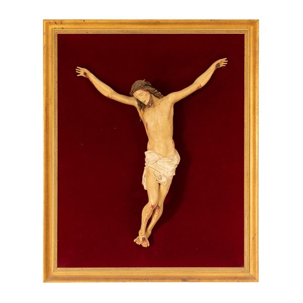 GRANDE SCULTURA DI CRISTO IN CARTAPESTA POLICROMO 