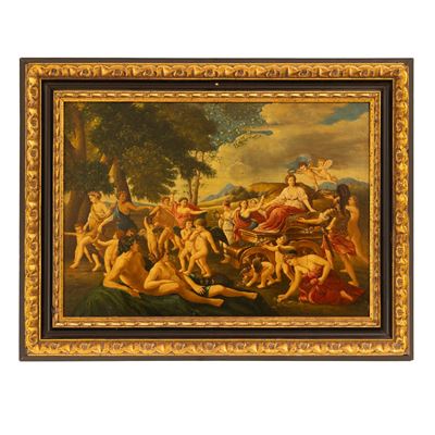 Dipinto Olio su Rame "trionfo di Flora"