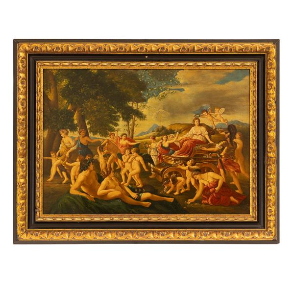 Dipinto olio su rame "TRIONFO DI FLORA"