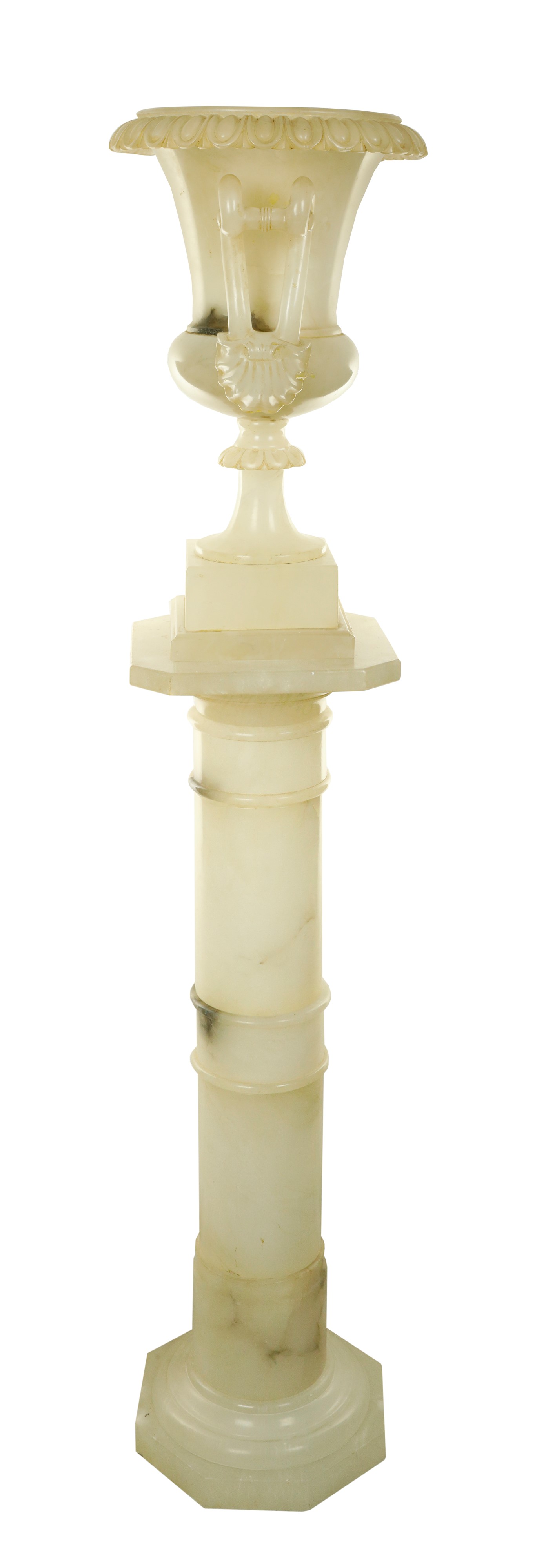 VASO IN ALABASTRO SU COLONNA