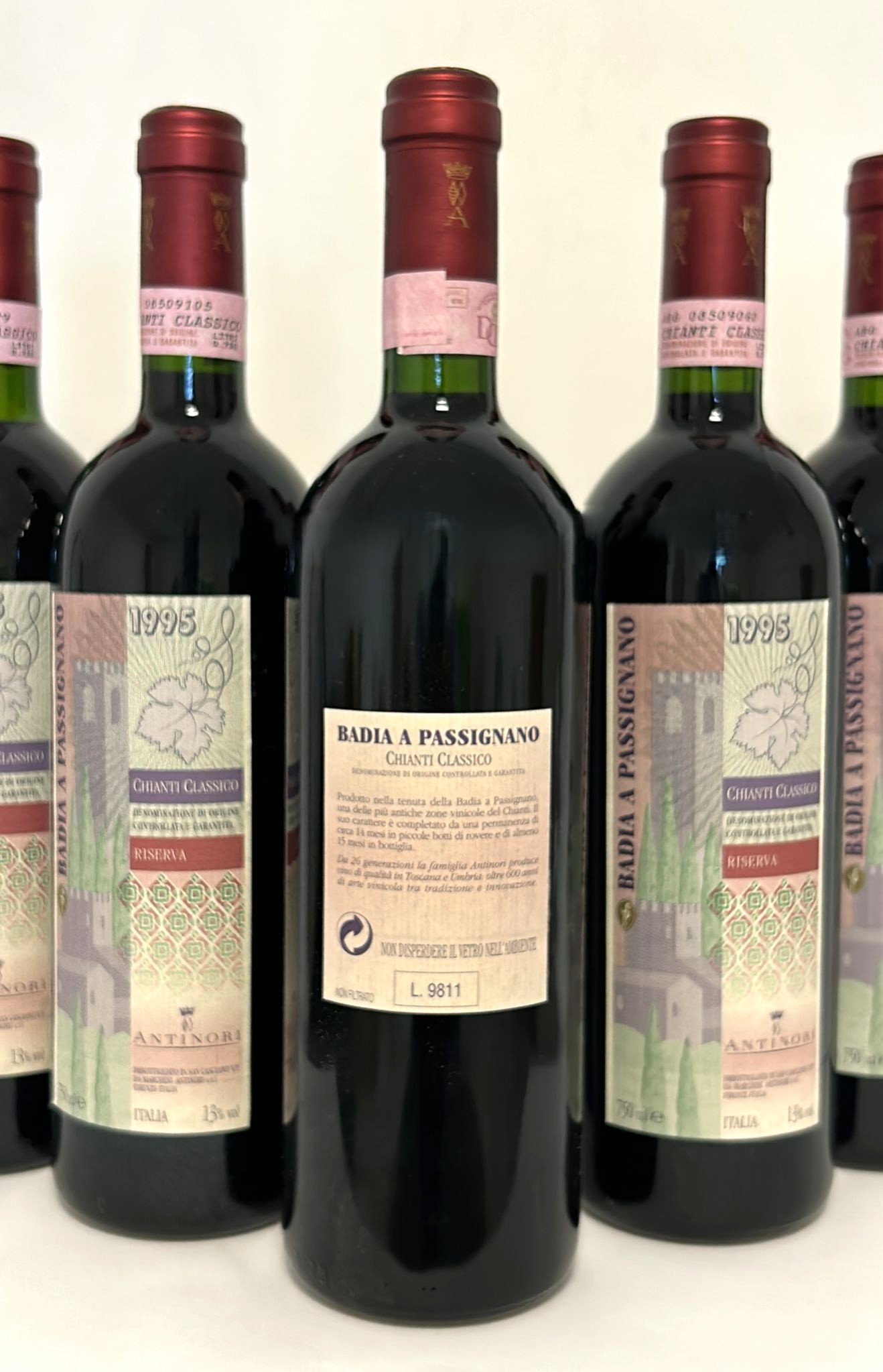 Gruppo di 5 bottiglie ANTINORI 1997