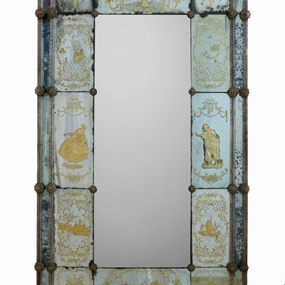 Specchiera di Murano, fine XIX secolo, vetro e specchio al mercurio