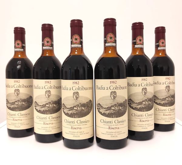 GRUPPO DI 6 BOTT.  BADIA A COLTIBUONO RISERVA  1982