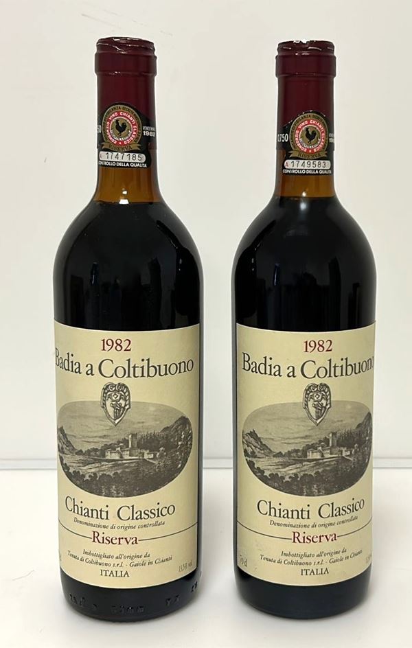 COPPIA DI BOTTIGLIE DI BADIA A COLTIBUONO RISERVA 1982