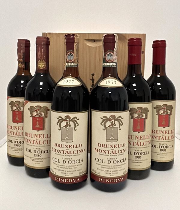 GRUPPO DI 6 BOTT. BRUNELLO DI MONTALCINO COL D'ORCIA - ANNATE STORICHE