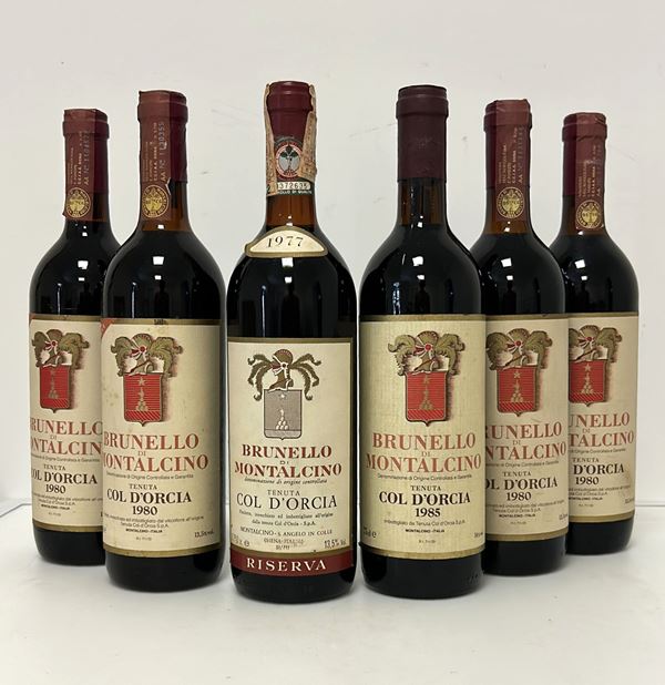 GRUPPO DI 6 BOTT. DI BRUNELLO DI MONTALCINO COL D'ORCIA - ANNATE STORICHE