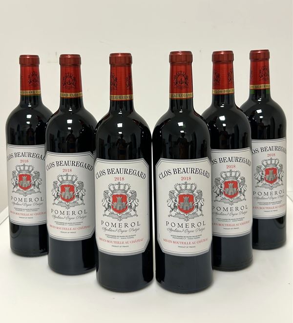 GRUPPO DI 6 BOTT. POMEROL CLOS BEAUREGARD 2018