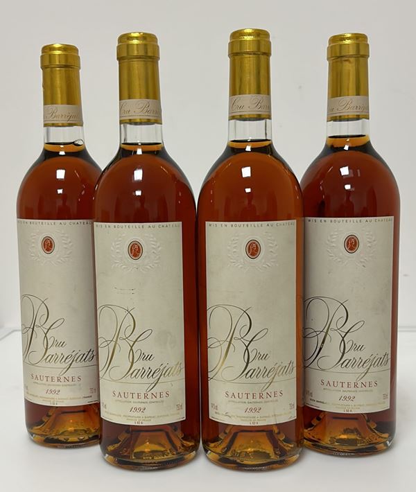 GRUPPO DI 4 BOTT. DI SAUTERNES CRU BARREJATS 1992