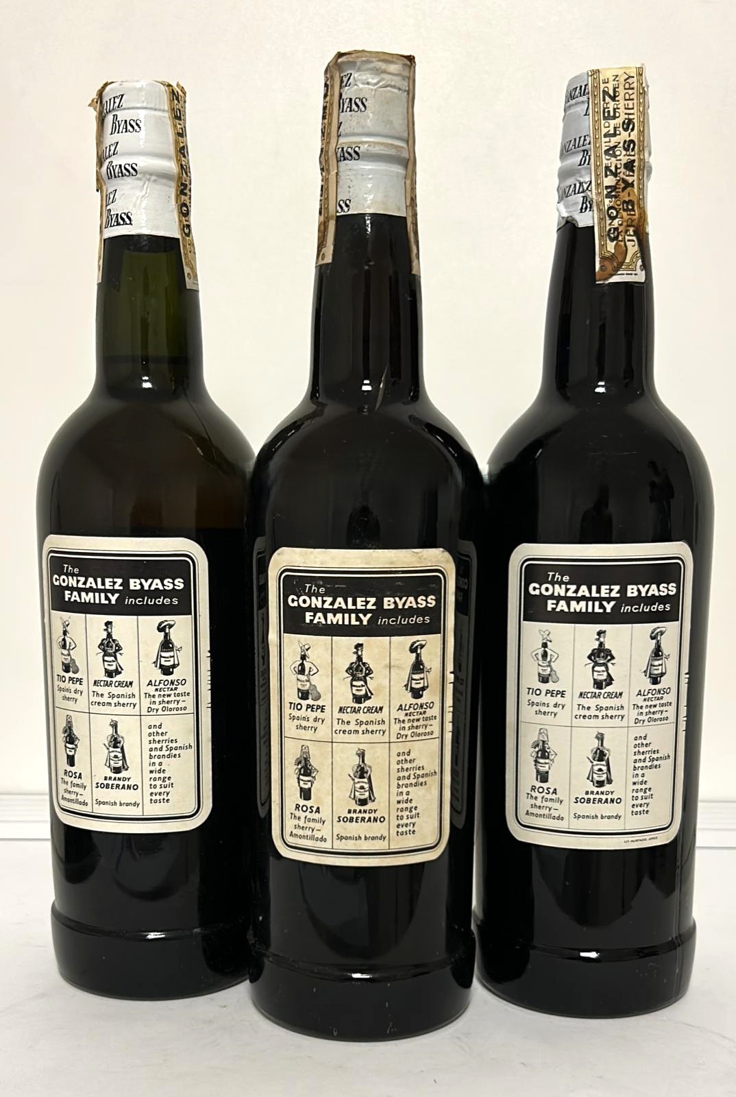 GRUPPO DI 3 BOTTIGLIE TIO PEPE