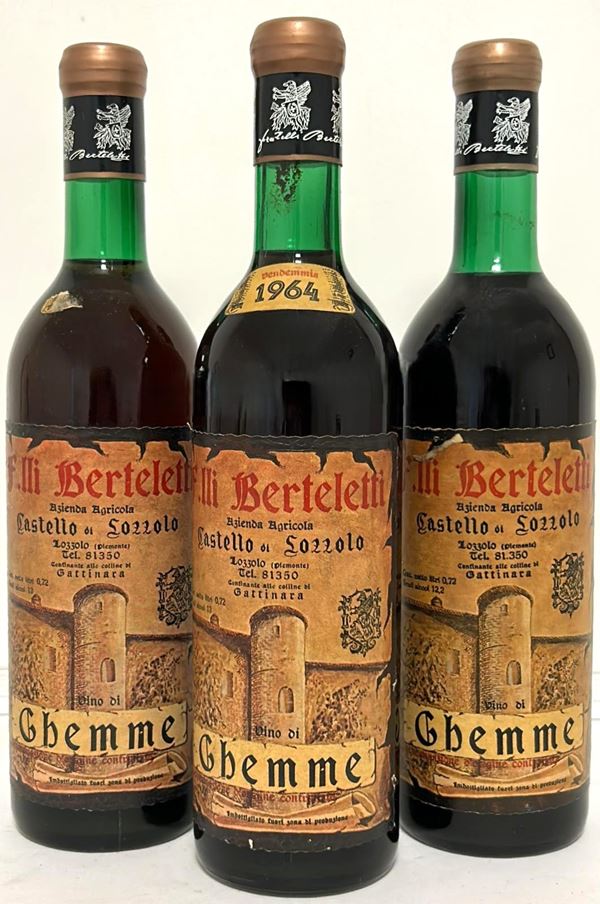 GRUPPO DI 3 BOTT. PERTELETTI - GBEMME 1964