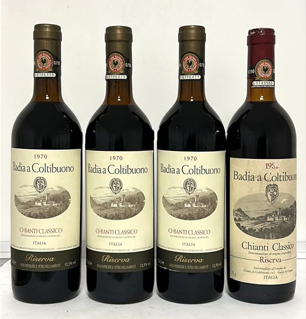 GRUPPO DI 4 BOTT. BADIA A COLTIBUONO (1970-1982)