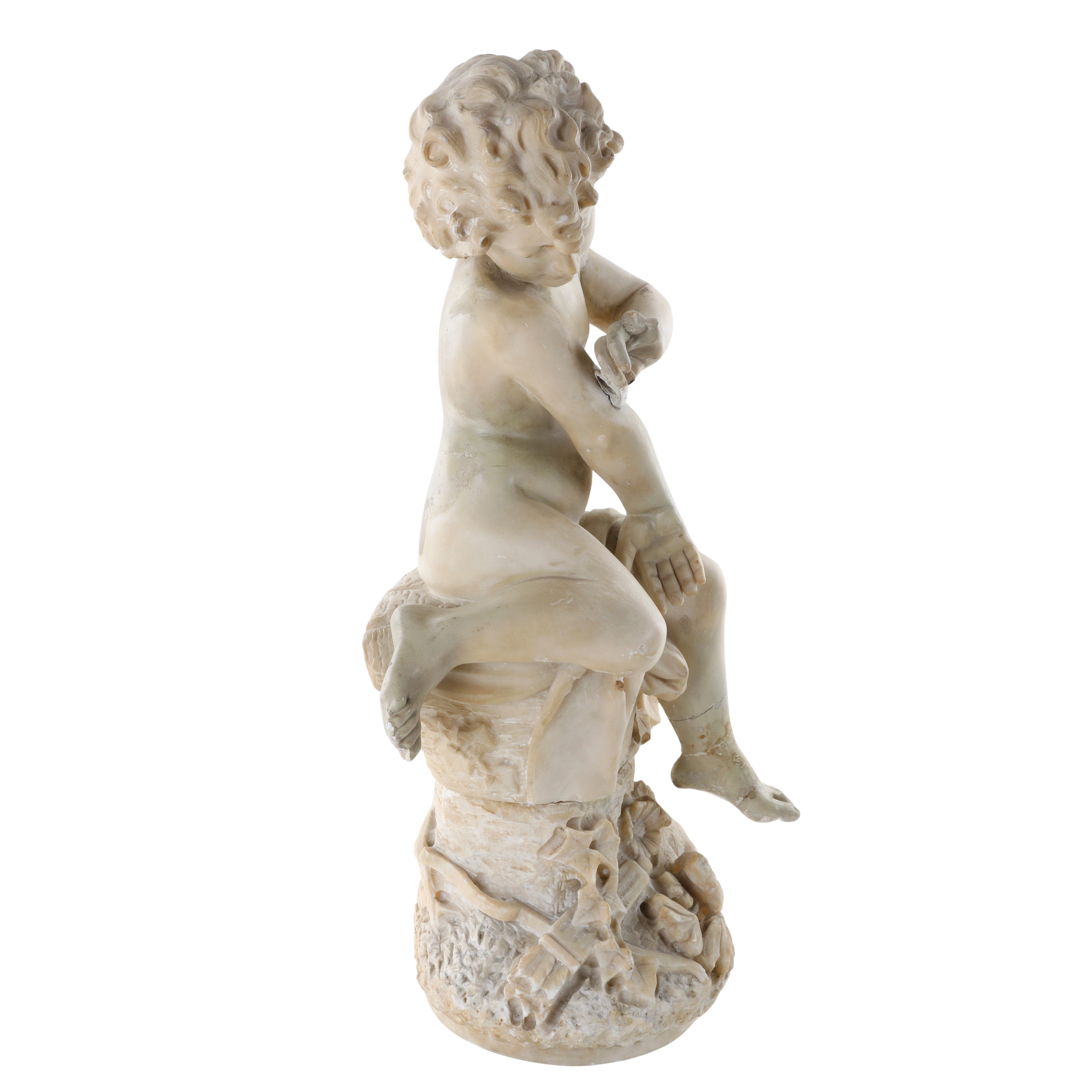 Scultura in alabastro - "Cupido" - Francia