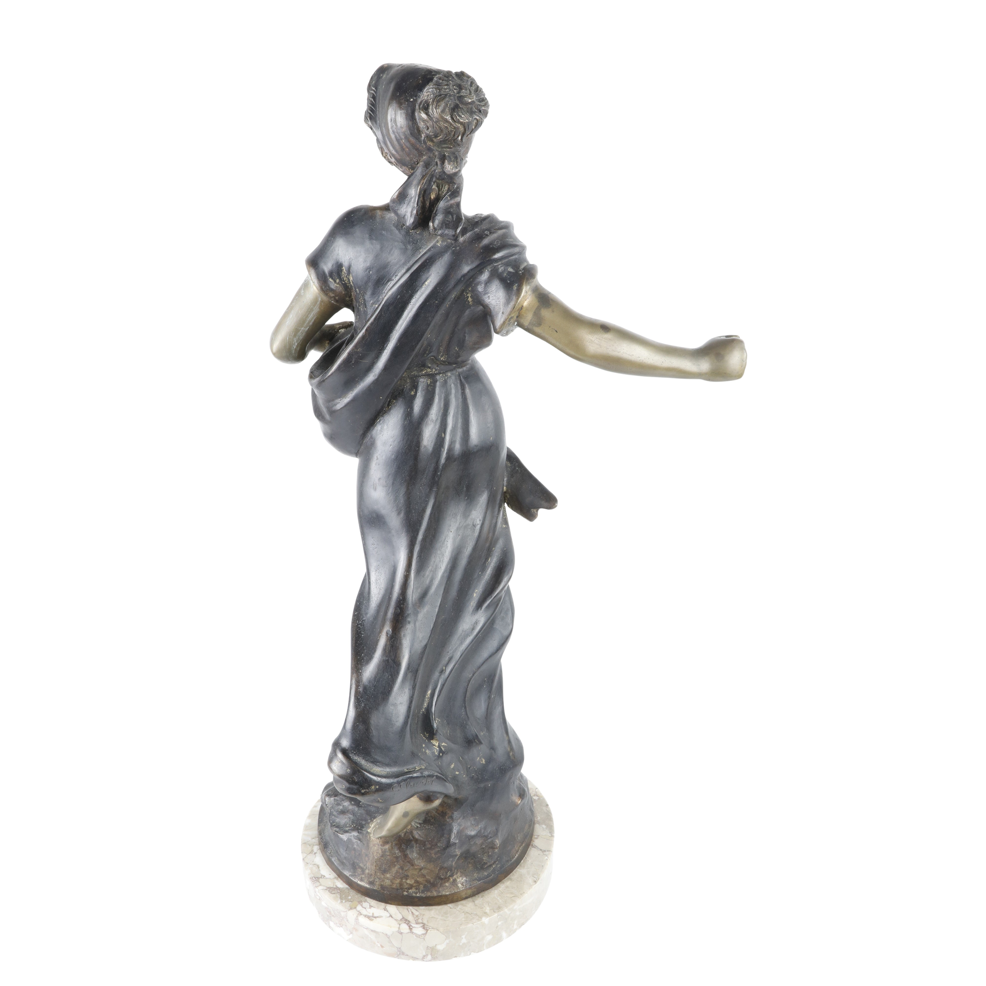 Autore ignoto, Seminatrice, scultura in bronzo patinato