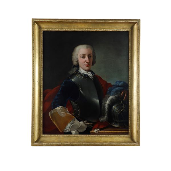 Pittore Napoletano - Ritratto di gentiluomo in armatura