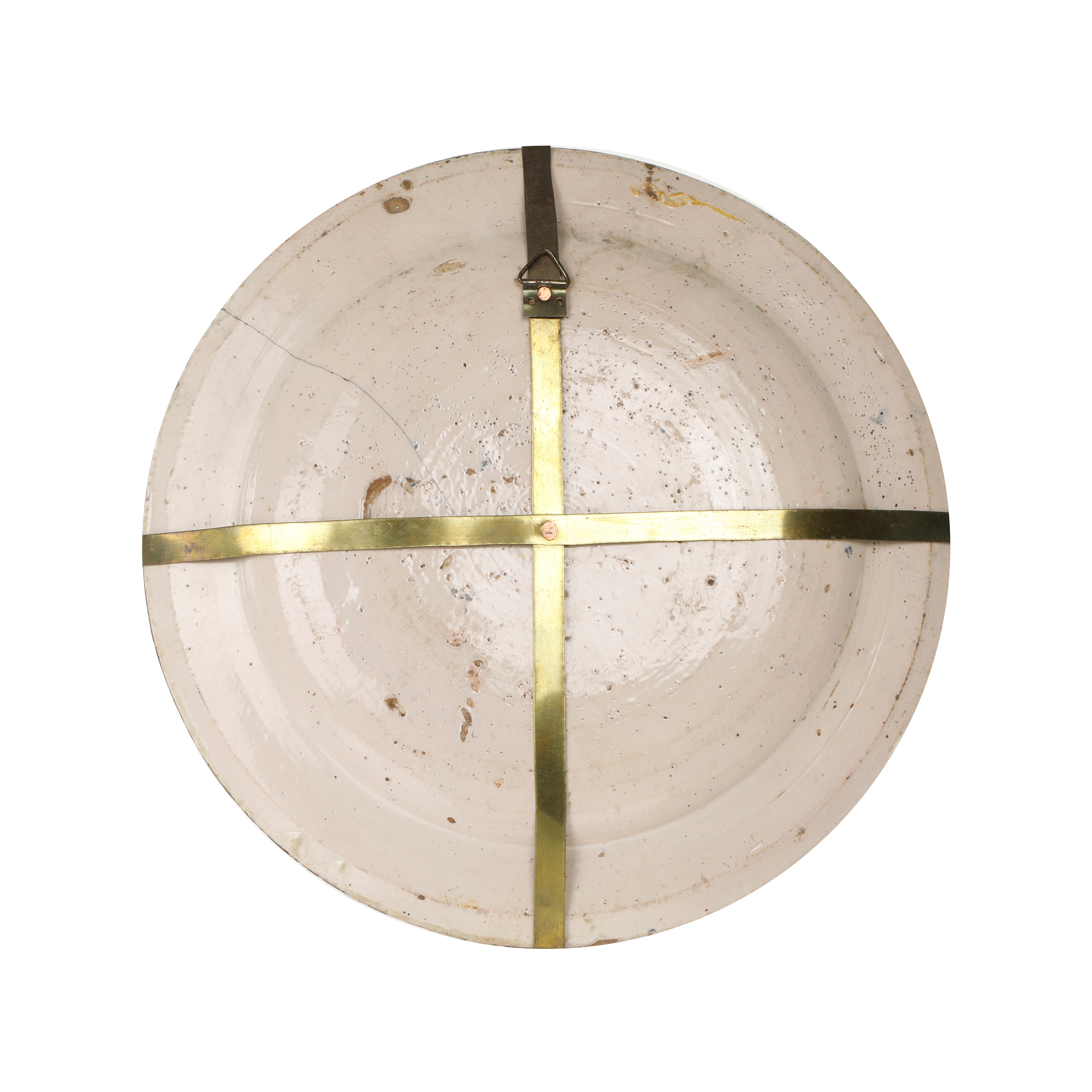 Piatto in ceramica Castelli, Paesaggio con alberi e barche, Ø 21 cm, Fine XIX secolo