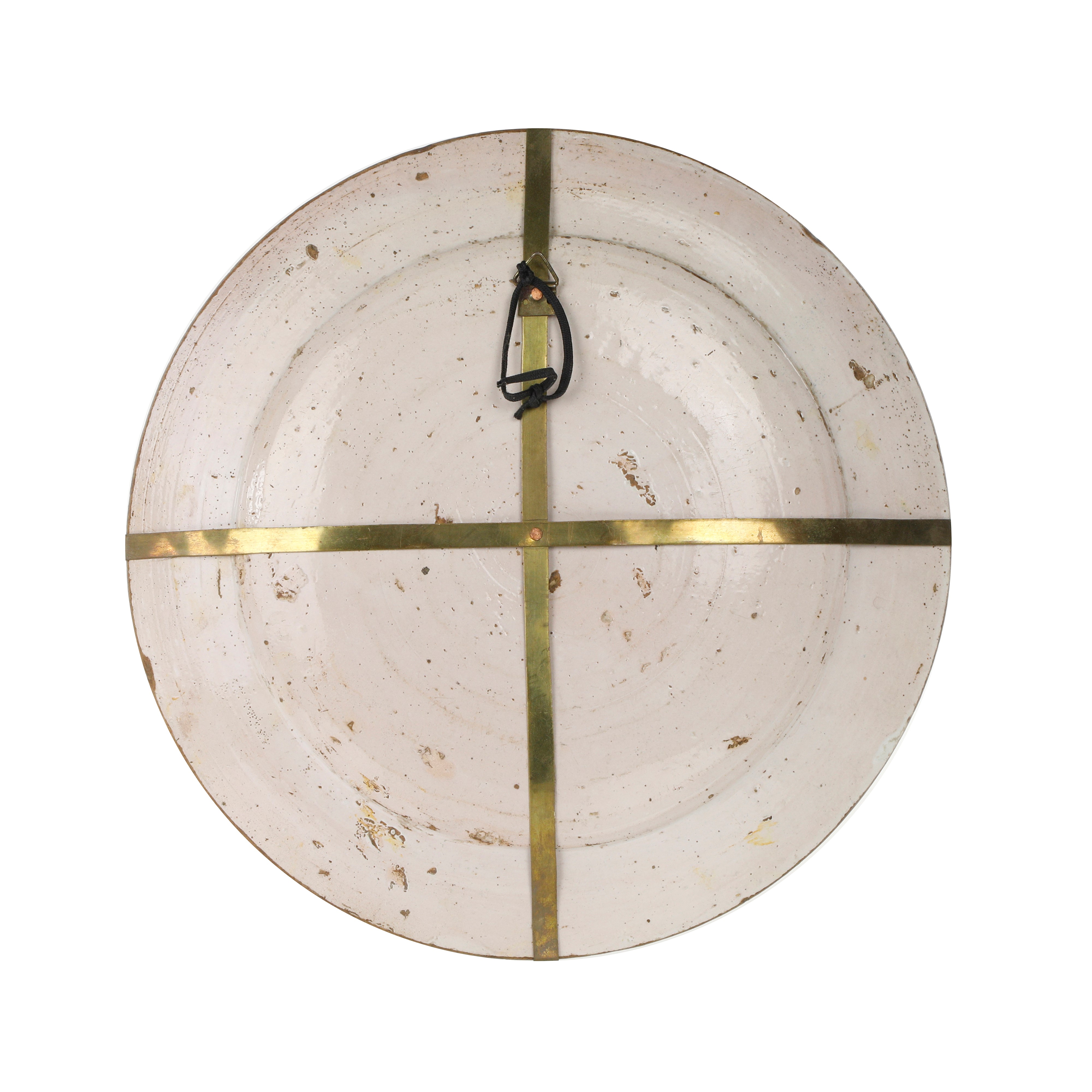 Piatto in ceramica di Castelli, raffigurante paesaggio con alberi e sfondo di mare, fine XIX seco...