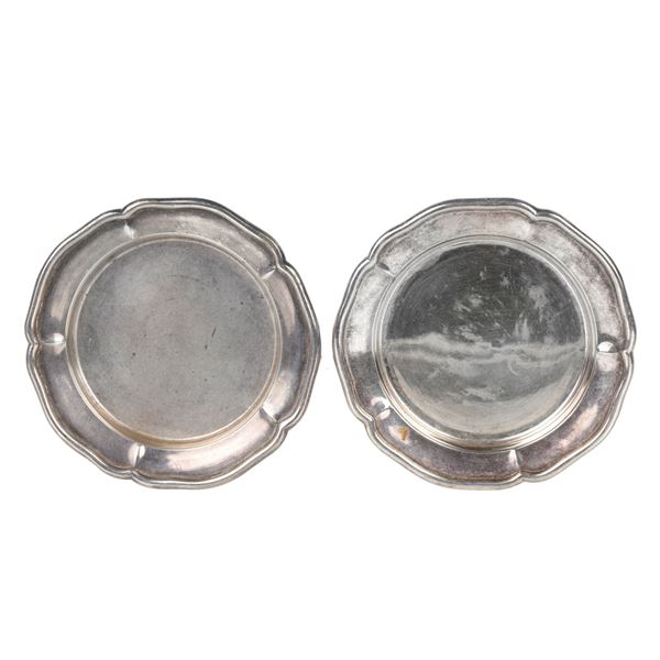 Coppia di piattini in argento Missiaglia
