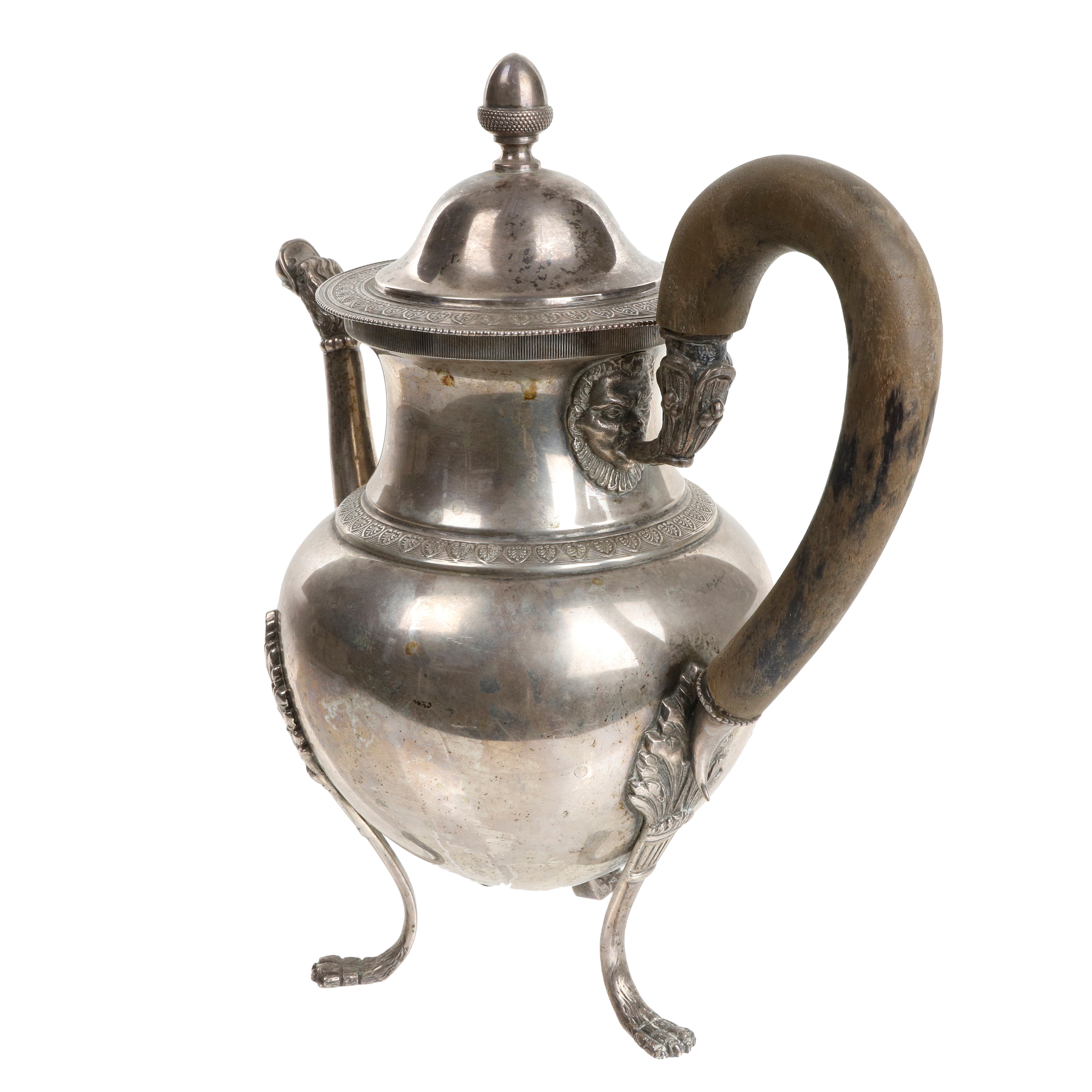 Caffettiera in argento 800, stile Impero, inizio XIX secolo