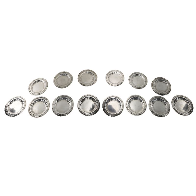 14 Piattini in Argento 800