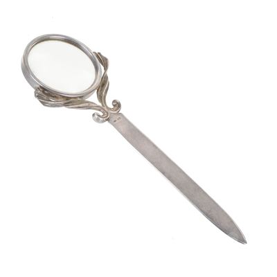 Tagliacarte a forma di lente di ingrandimento, cm 15 x 5