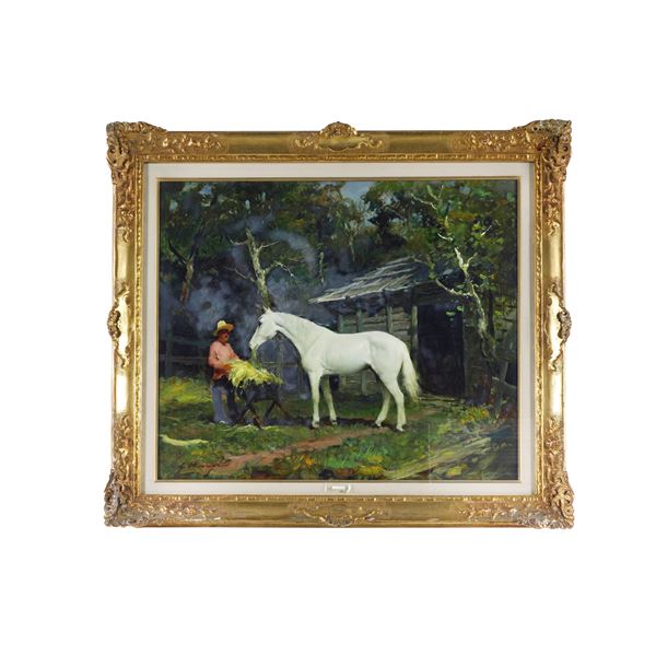 Giuseppe Chiacigh - Cavallo in cortile